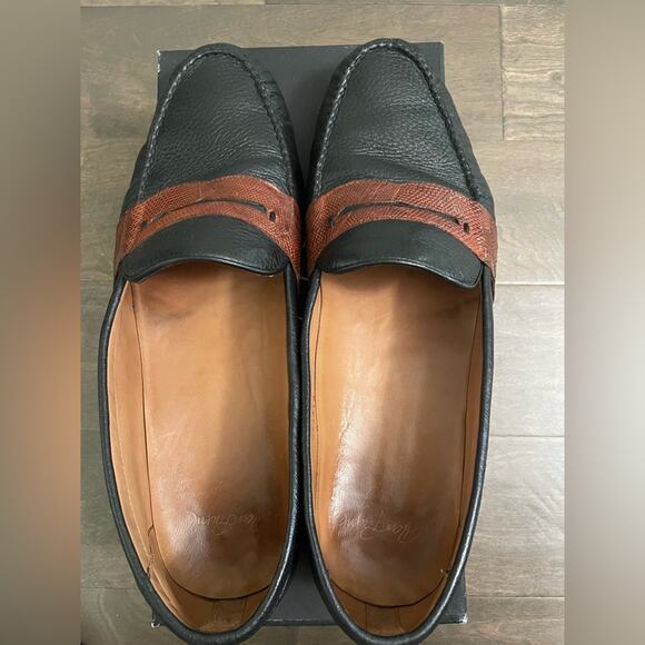 Alan Payne Wellesley II Honey/Black Genuine Lizard Loafers - size 12 main image 14